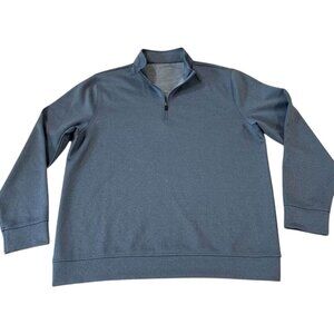 Hickey Freeman 1/4 Zip Pullover Mens Size Large Blue Gray Sweatshirt Golf Casual